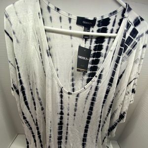 Polyester tye dye blouse plus size